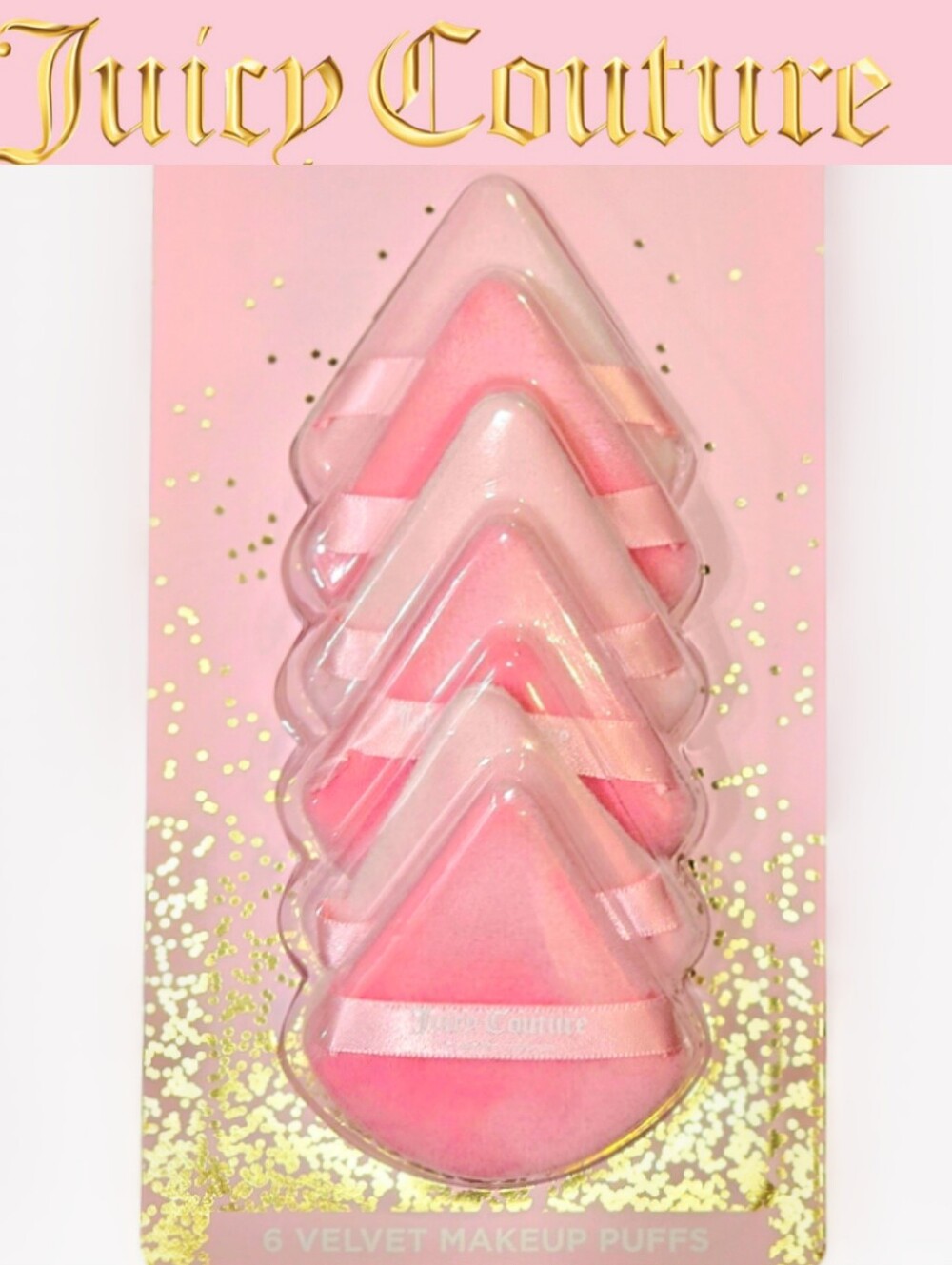 Juicy Couture Pink Velvet Makeup Puffs - Set of Six